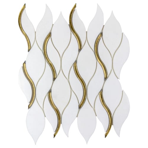 Dazzle in Symmetry Gold Glass Tile