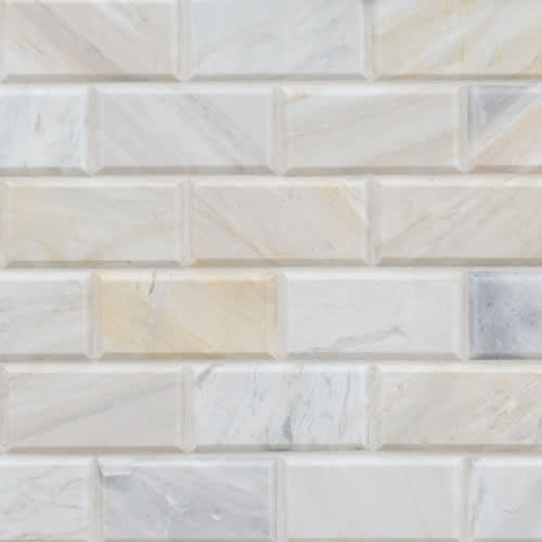 Athena Gold in Athena Gold Beveled Tile 2x4 Natural Stone