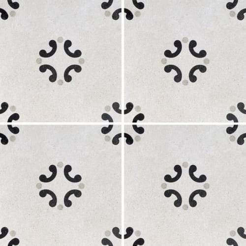 Cementine Black and White in B&W 3 Tile