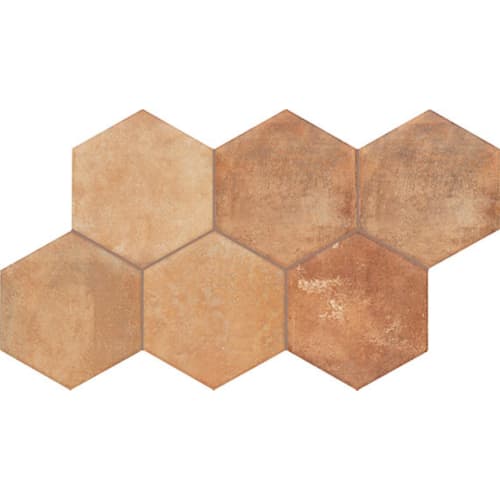 Cotto Revival In Rust Hexagon