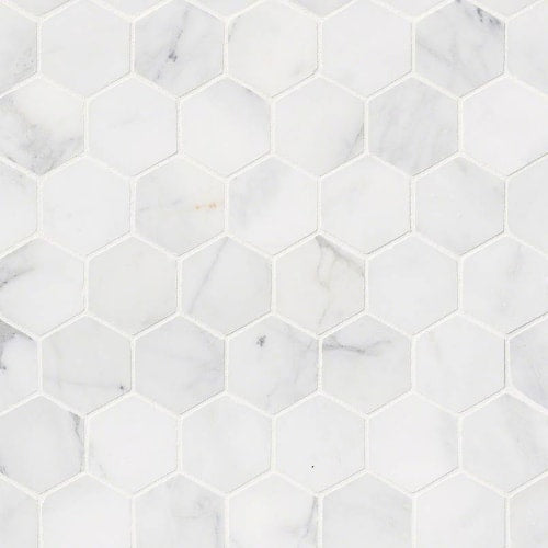 Calacatta Cressa In Calacatta Cressa 2" Hexagon Mosaic Tile