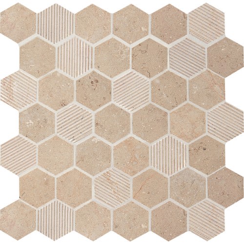 Limestone Collection In Corton Sable Hexagon