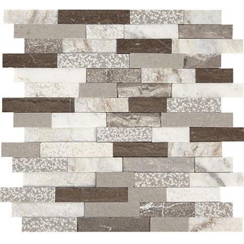 Predella in Reverent Taupe Blend Mosaic (Random Linear) - 12x12 Tile