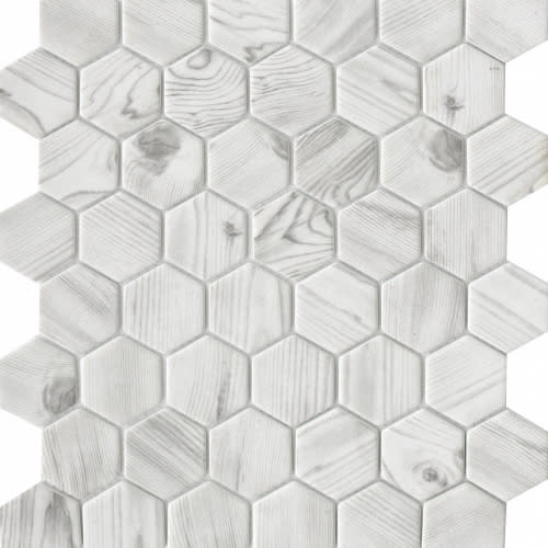 Echo In White 2" Hexagon