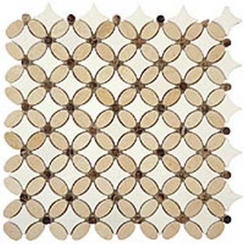 Flower In Crema Marfil-Emperador Dark-Thassos White