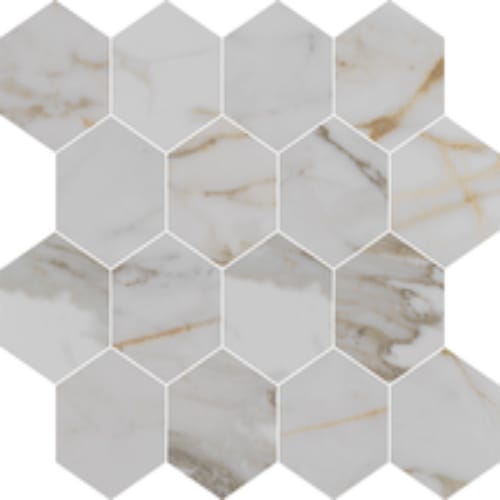Alustra In Imperial Gold Calacatta Matte Hex