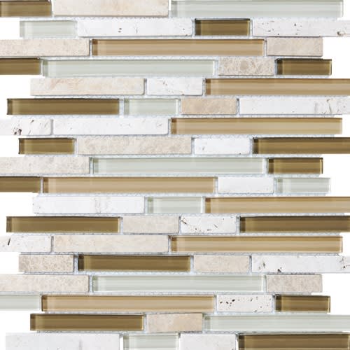 Bliss in Bamboo 12x12 Random Strip Mosaics Natural Stone