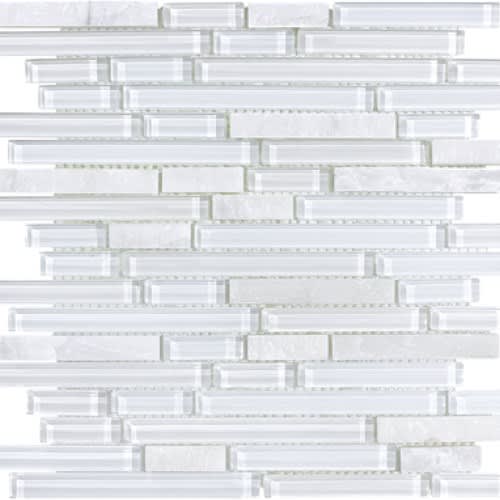 Bliss in Norwegian Ice 12x12 Random Strip Mosaics Natural Stone