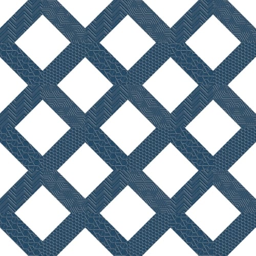 Geometry in Frame Navy 10" X 10" Tile