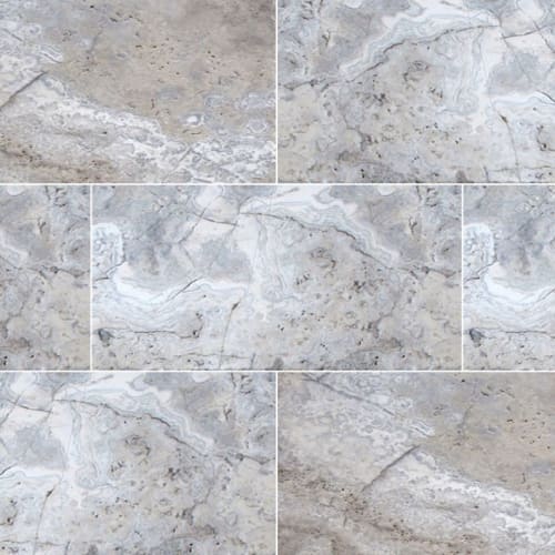 Silver Travertine In Gray-Light 16X24