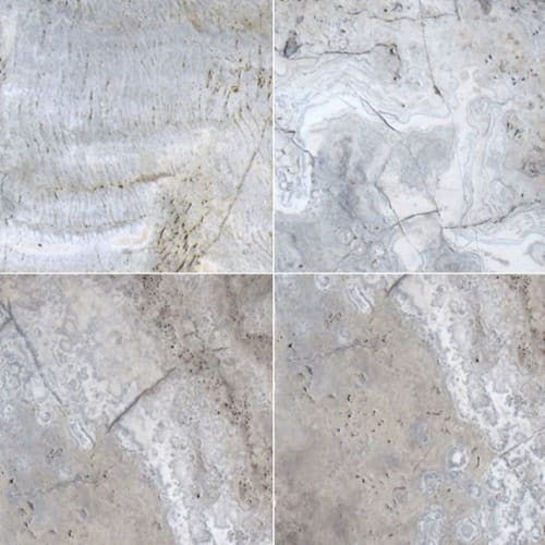 Silver Travertine In Gray-Light 8X8