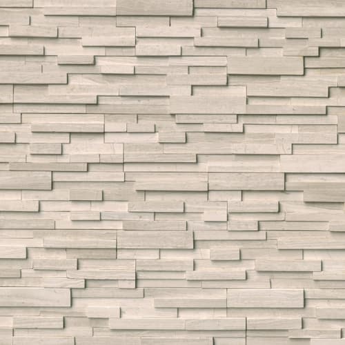 Rockmount Stacked Stone Collection In White Oak 3D Honed