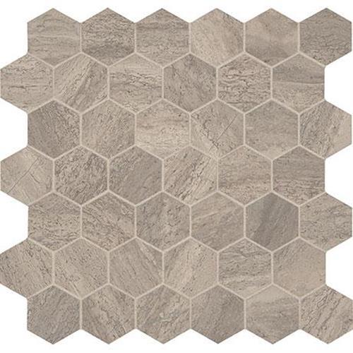 Predella In Reverent Taupe Blend Mosaic (2" Hexagon) - 12X12