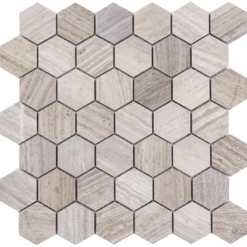 Metro In Gray - 2" Mixed Hexagon Honed