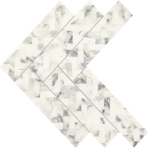 Eclessia Marble In Arabescato Argento Double Herringbone