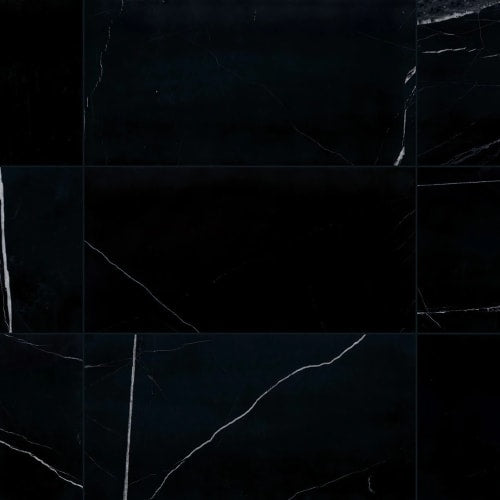 Pietra Divina in Nero Marquina 12 X 24 Polished Natural Stone