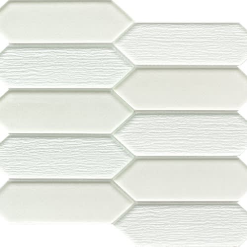 Picket in White 11" X 12" Mosaic Mesh Tile