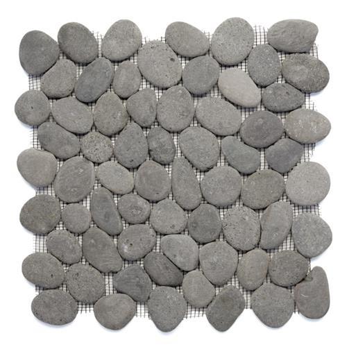 River Rock Pebbles In River Gray