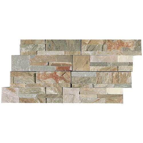 Stacked Stone in Golden Sun (Stacked Stone Natural Cleft Ungauged) Natural Stone