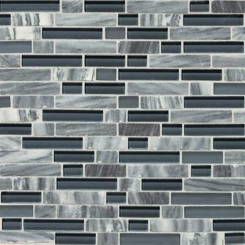 Stone Radiance™ in Glacier Gray Marble Random Mosaic Blend Natural Stone
