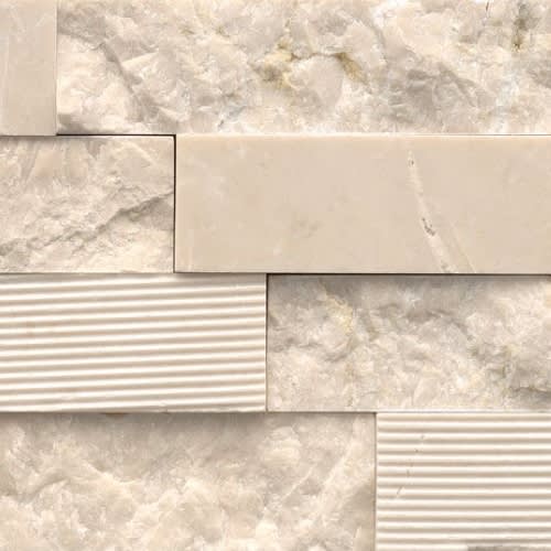 Structure in Structure 3d Ledger Ivory (Marble) / 6ù X 24ù Natural Stone