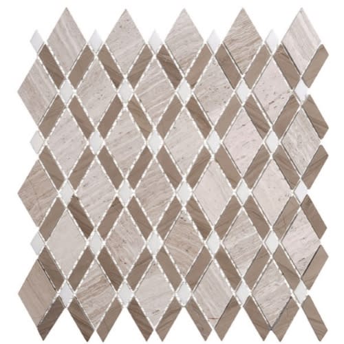 Diamond Collection - Full Sheets in Wooden White(Big Diamond)+athen Gray(Str Glass Tile