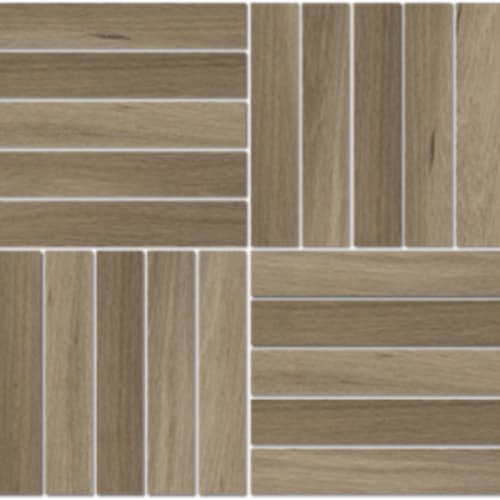 Belize Plank in Exotic Walnut - 1x6 Parquet Mosaic Tile