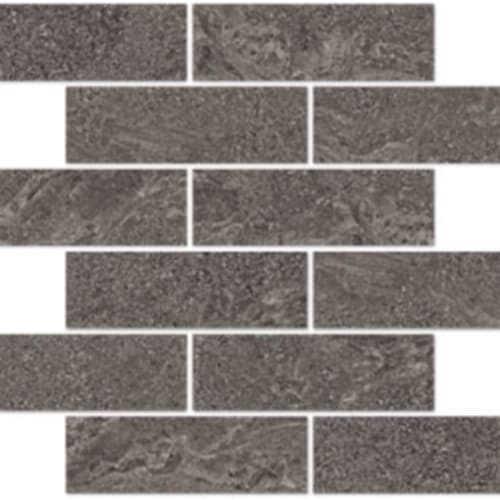 Boulder in Dark Grey - 2x6 Brick Mosaic Tile