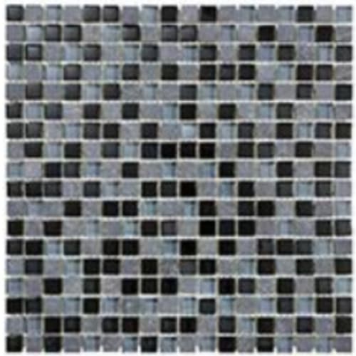 Clear Glass & Slate In Anthracite - 5/8X5/8 Mosaic