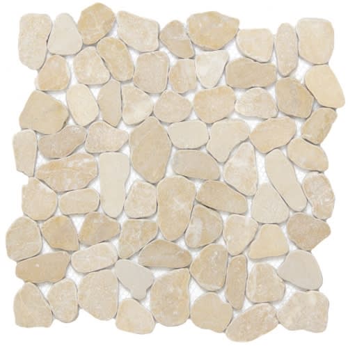 Cultura In Beige 12" X 12" Pebble On Mesh
