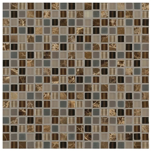 Ebb and Flow in Sticks And Stones .5"x.5" Glass Tile