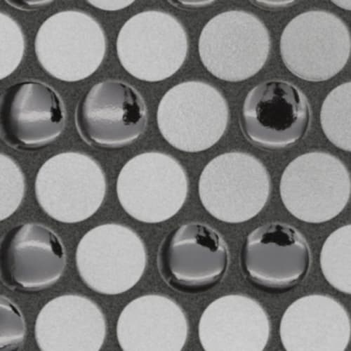 Garda in Charcoal - Penny Round Mosaic Tile