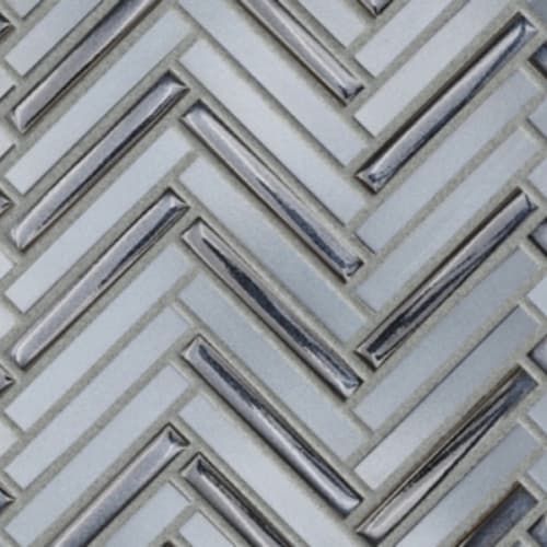 Garda in Denim - Herringbone Mosaic Tile