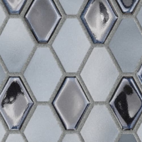 Garda in Denim - Elongated Hexagon Mosaic Tile