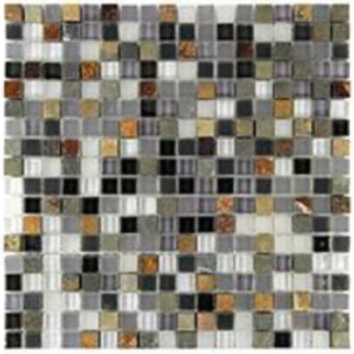 Glass & Slate in Cascade Blend - 5/8x5/8 Mosaic Tile