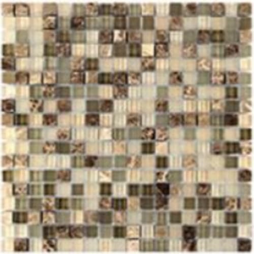 Glass & Stone in Almond - 5/8x5/8 Mosaic Tile