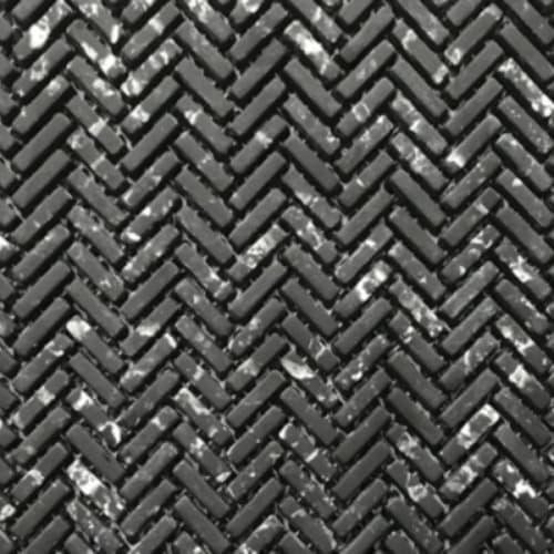Micro Crystal Stone I In Black - Mini Herringbone Mosaic