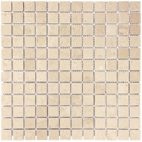 Natural Marble in Berkshire Crema - 1x1 Mosaic Tile