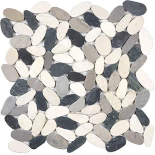 River Pebbles in Dark Blend - Pebbles Mosaic Flat Cut Tile