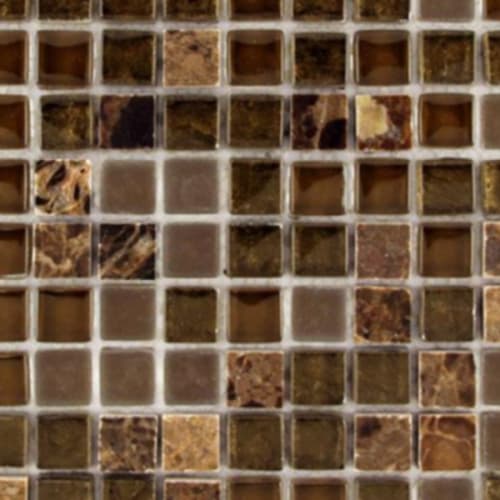Stone, Glass & Metal Leaf in Bronze Leaf - 5/8x5/8 Mosaic Tile