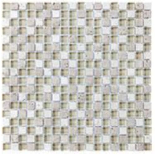 Stone, Glass, Travertine in Nutmeg - 5/8x5/8 Mosaic Tile