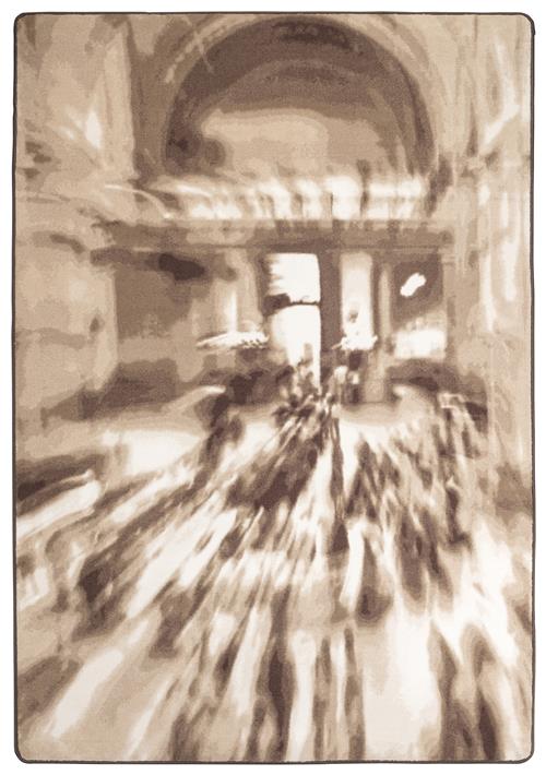 Morning Commute -Sepia 5'4"X7'8" Rectangular