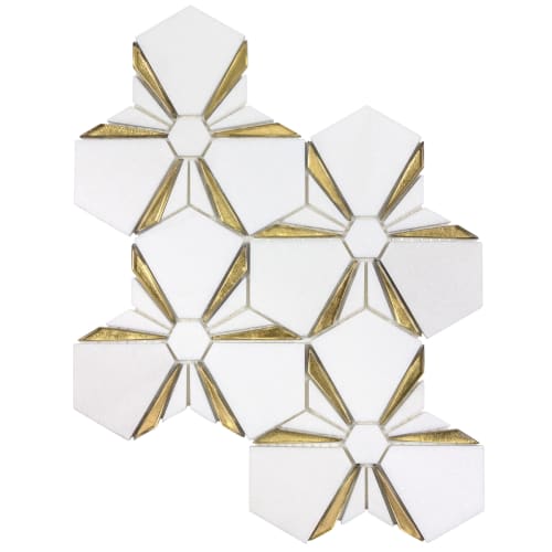 Dazzle in Kaleidoscope Gold Glass Tile