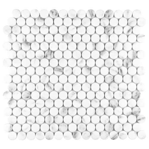 Fabrique & Nature in Carrara Pennies  Glass Tile