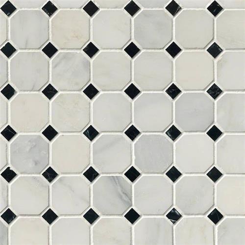 Arabescato Carrara in Arabescato Carrara - Black White Octagon Natural Stone