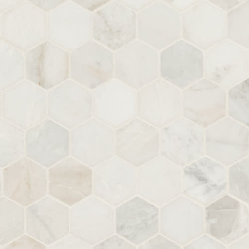 Arabescato Venato White in Arabescato Venato White 2" Hexagon Honed Natural Stone