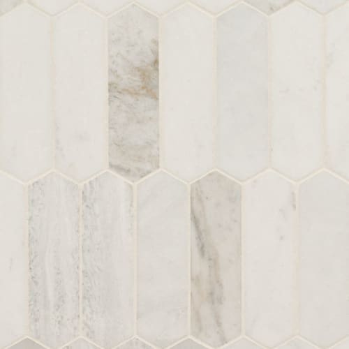 Arabescato Venato White in Arabescato Venato White Picket Honed Natural Stone