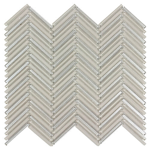 Seasons in Breeze Herringbone Glass Tile