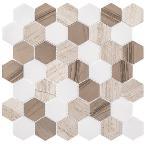 Colonial in Bay Colony 2" Hex Natural Stone