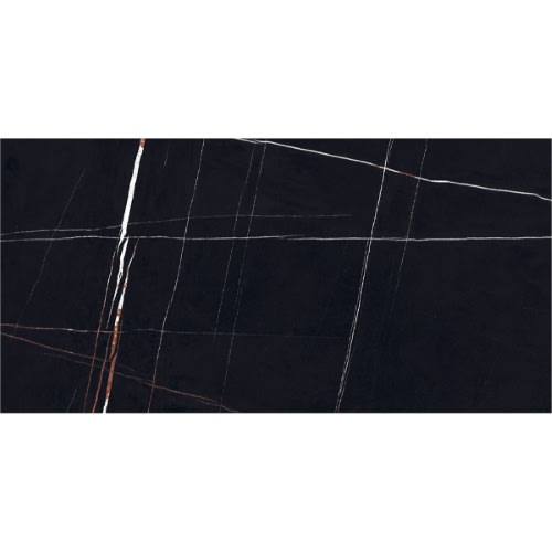 Sahara Noir Collection in Black Porc 24x48 Polished Glass Tile